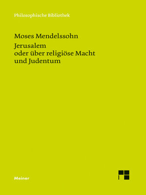 cover image of Jerusalem oder über religiöse Macht und Judentum